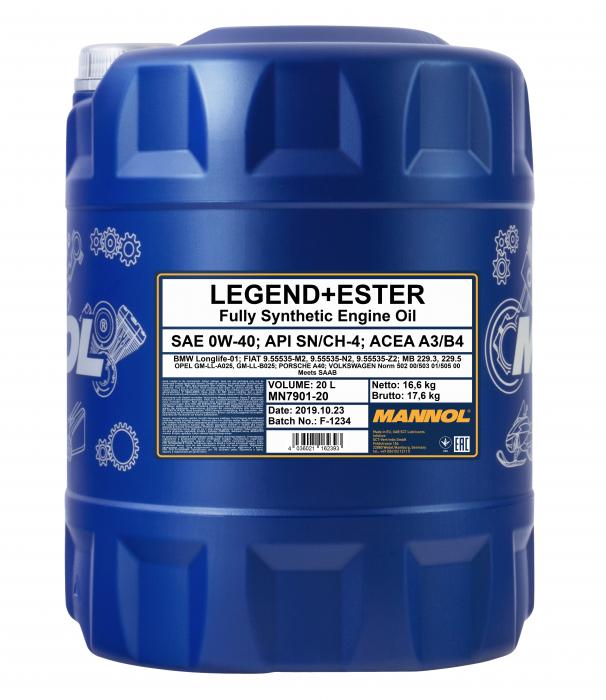 20 Liter Mannol 0W-40 LEGEND+ESTER 7901 - € 104,95