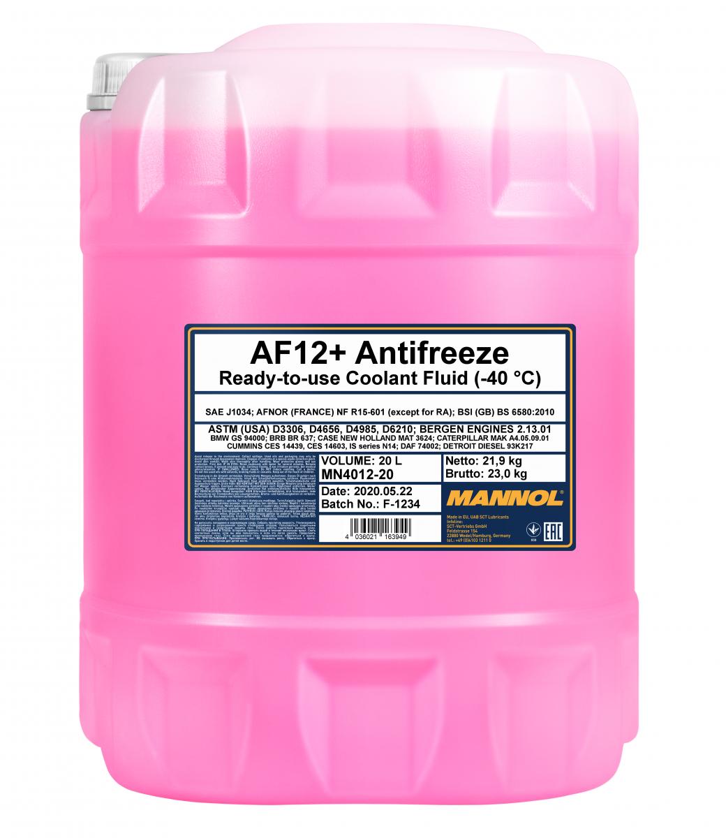 20 Liter Koelvloeistof AF12 (-40) Mannol Longlife - € 38,95