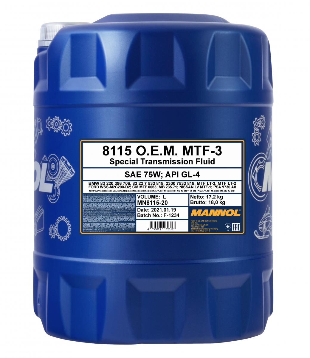 20 Liter Mannol Transmissieolie MTF-3 - € 89,95