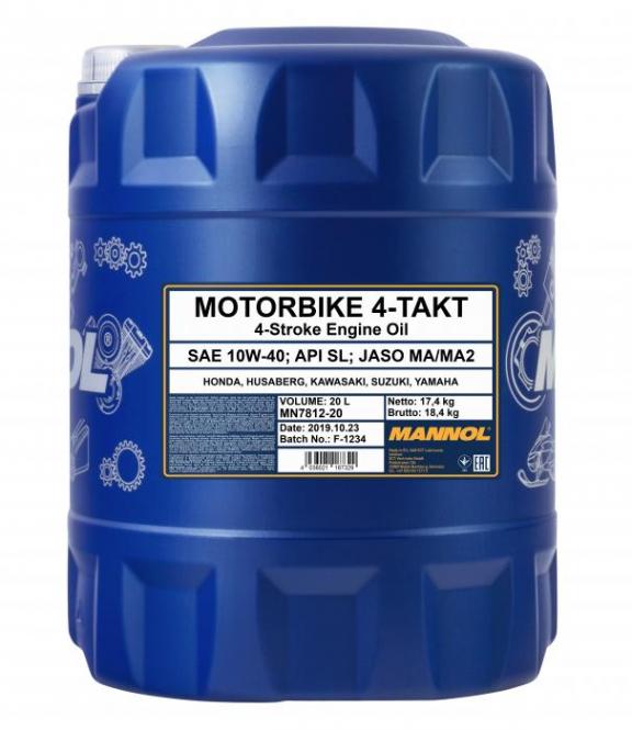 20 Liter Mannol 4Takt 10W-40 voor Motoren € 79,95